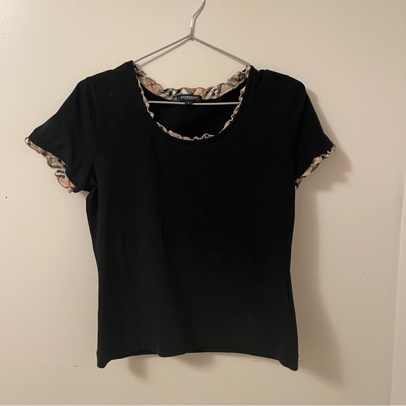 Burberry Tops - Burberry Black Tee with Ruffled Edges